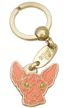SPHYNX CAT PINK - pet ID tag, dog ID tags, pet tags, personalized pet tags MjavHov - engraved pet tags online